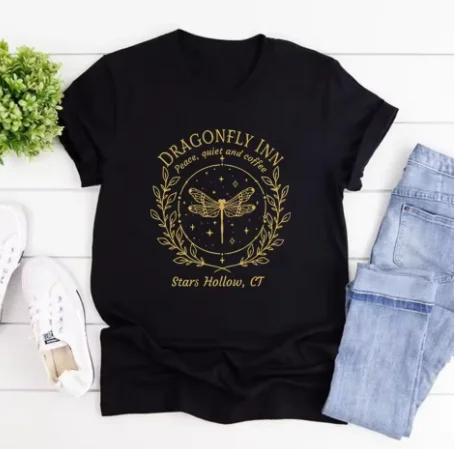 Stars Hollow T-shirts Dragonfly Inn Shirt Lukes Diner Tee Matching Women T Shirt Stars Hollow Tee Vintage Tshirt Women Clothes