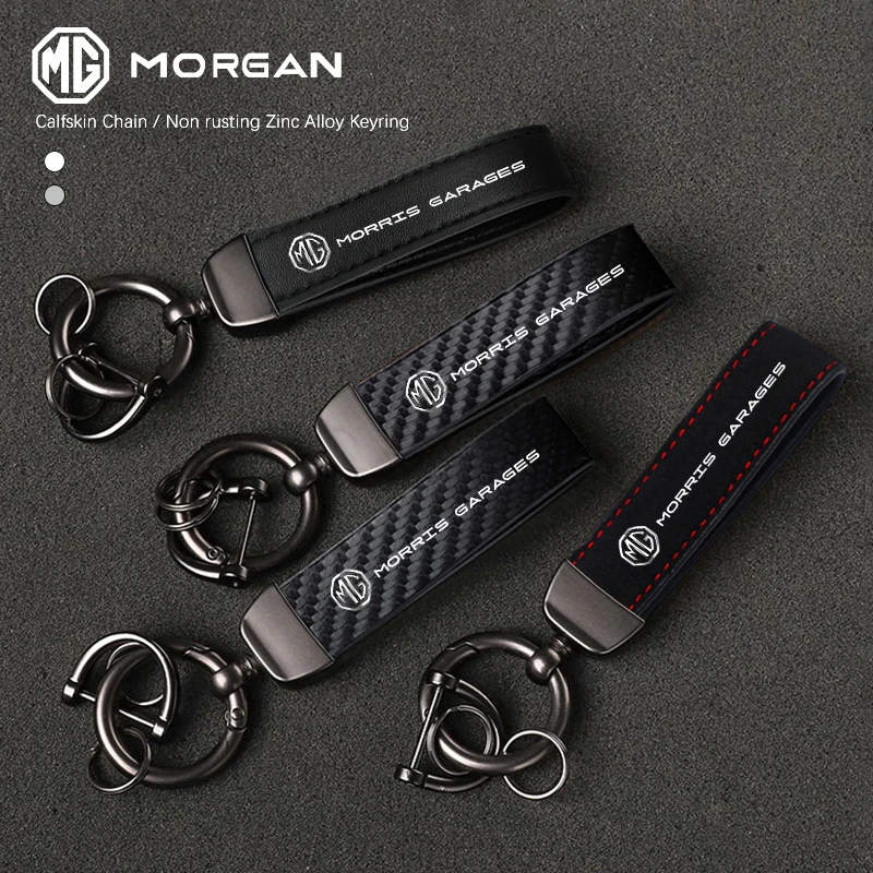 1PC Simple PU Leather Car Keychain Key Ring For MG ZS 5 7 6 Cyberster MG4 EV ES5 HS ONE GT GS MG3 EZS 3SW Hector Men Women Auto
