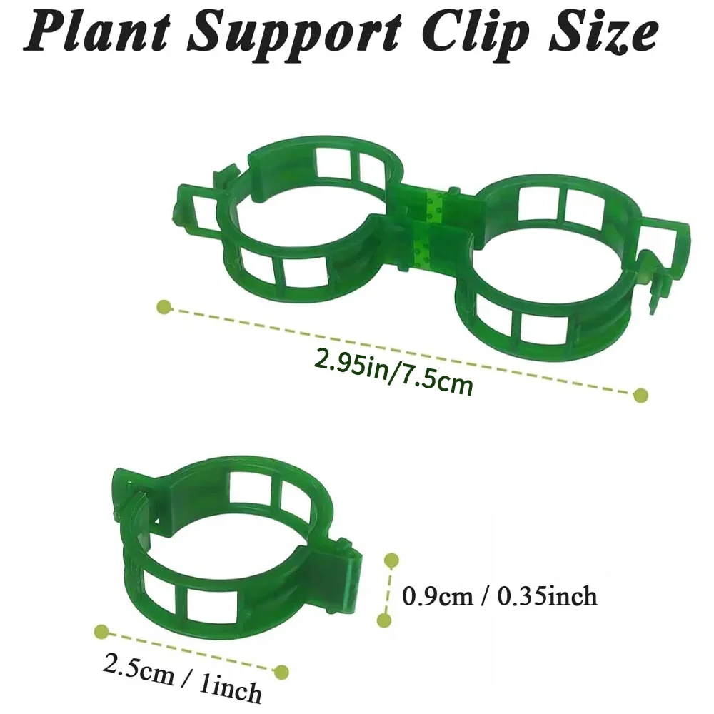 100 300 Pcs Plant Support Clips Fixture Plastic Garden Vine Strapping Clip for Climbing Plants Tomato Grape Plants Stalks Holder