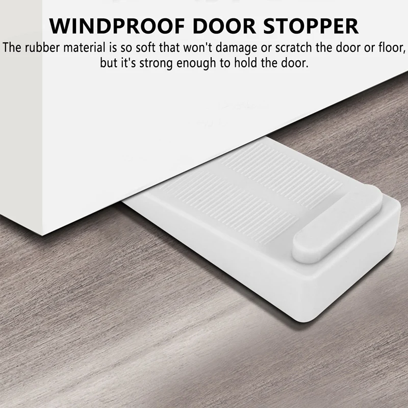 6 PCS Door Wedge Rubber, Door Stopper, Heavy Duty Slip-Resistant And Stackable Door Holders, Adjustable Height And Strong Grip O