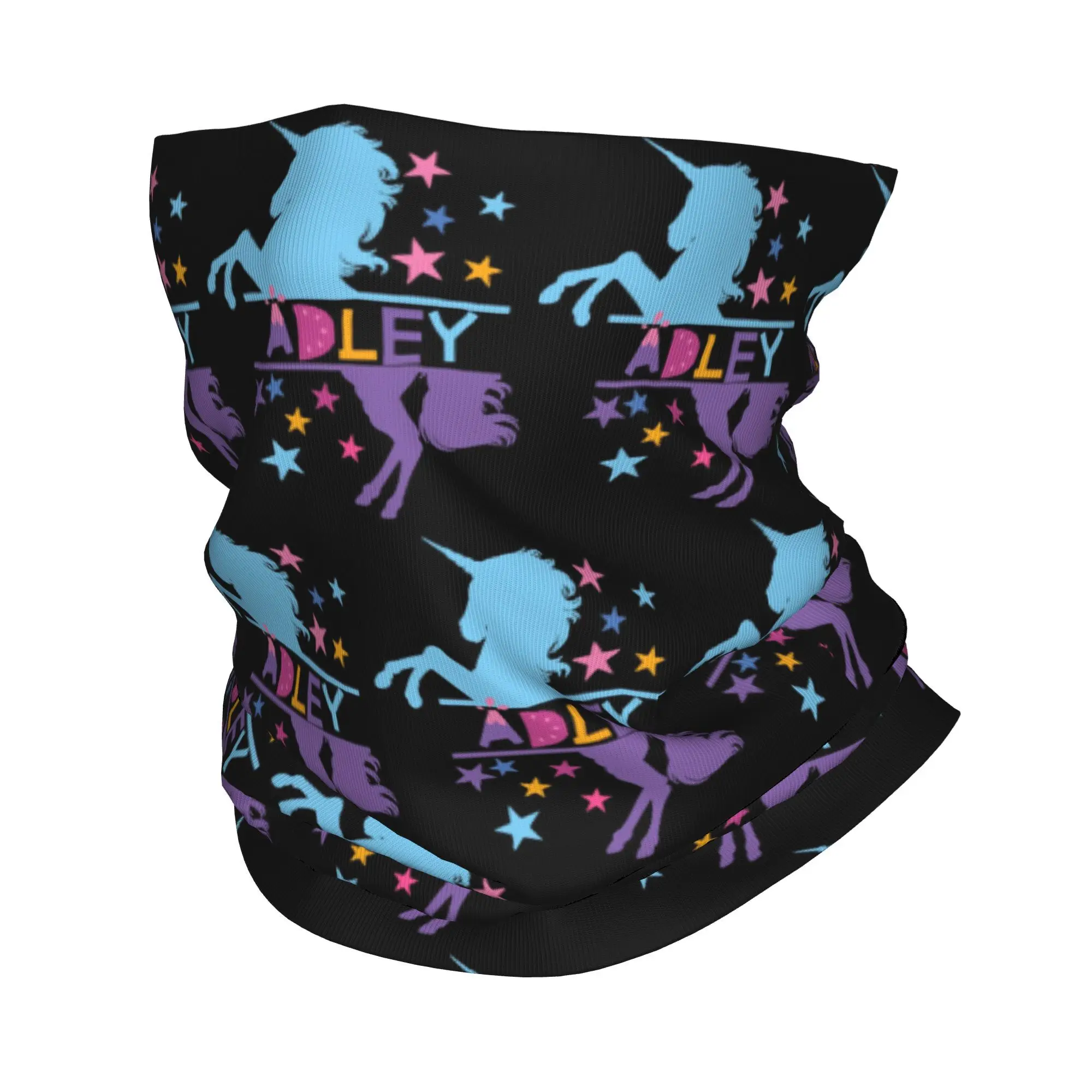 A For Adley unicorns Kids باندانا الرقبة الجراب قناع مطبوع وشاح متعدد الاستخدام الدراجات وشاح الجري للجنسين الكبار قابل للغسل