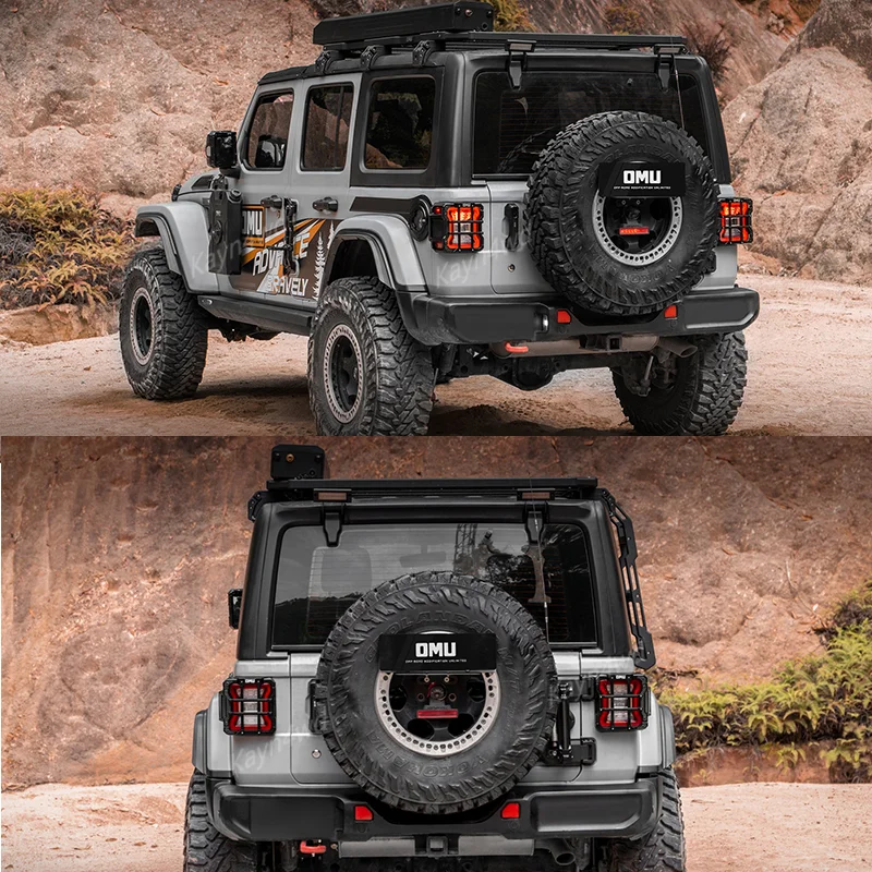 الطرق الوعرة 4x4 الملحقات الخارجية OMU سلسلة الألومنيوم غطاء الضوء الخلفي لمبة خلفية الحرس حامي ل 2018-2025 جيب رانجلر JL #5