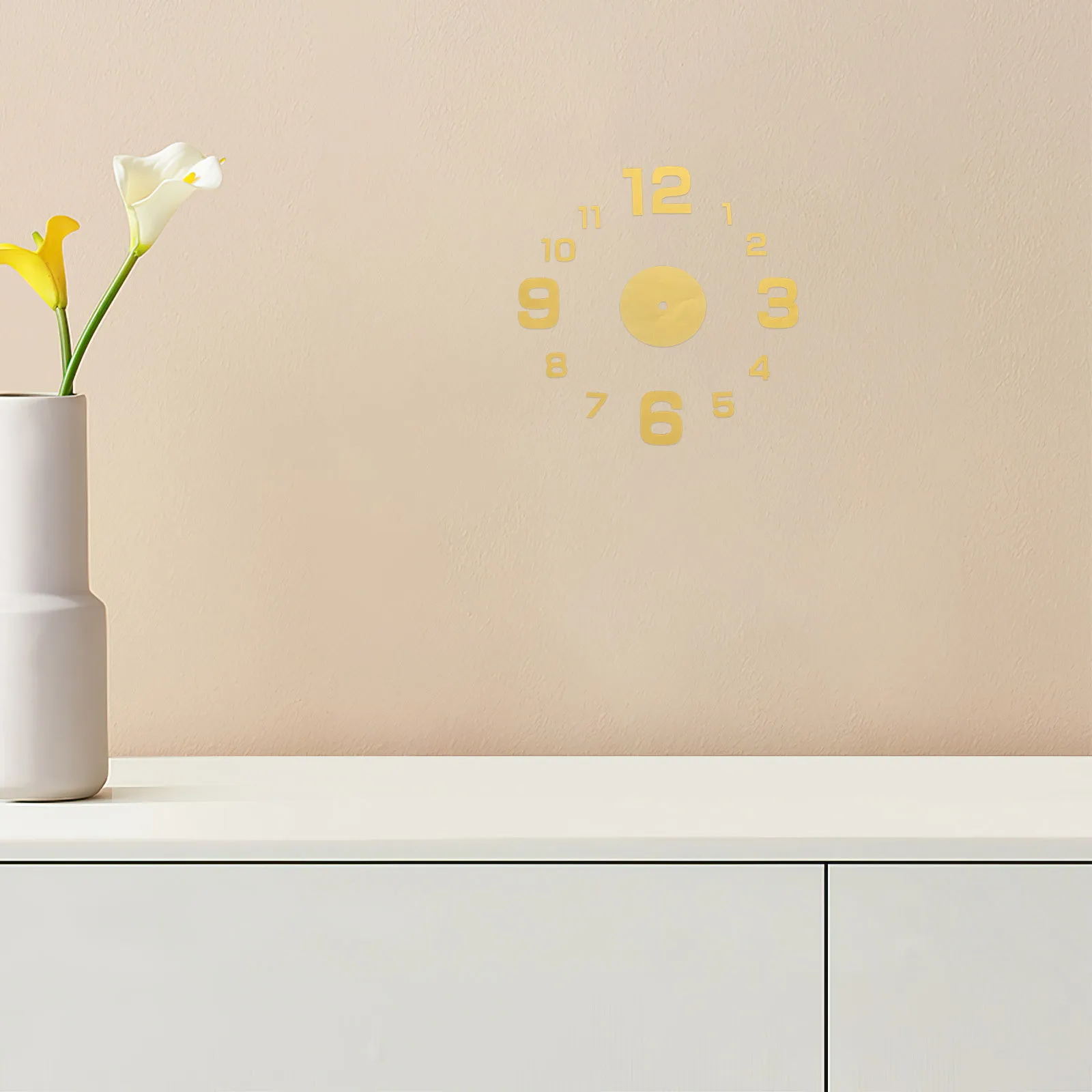 

1 Set Acrylic Wall Clock Sticker Decorative Living Room Bedroom Office Home Wall Decor Easy Install Sticky Diy Mirror Surface