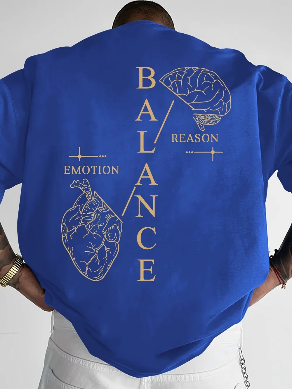 Europäisches und amerikanisches Herren-Sommer-Mode-T-Shirt mit „Balance“-Schriftzug, bequem und atmungsaktiv, Rundhals, Outdoor-Street-Top – Detail 5