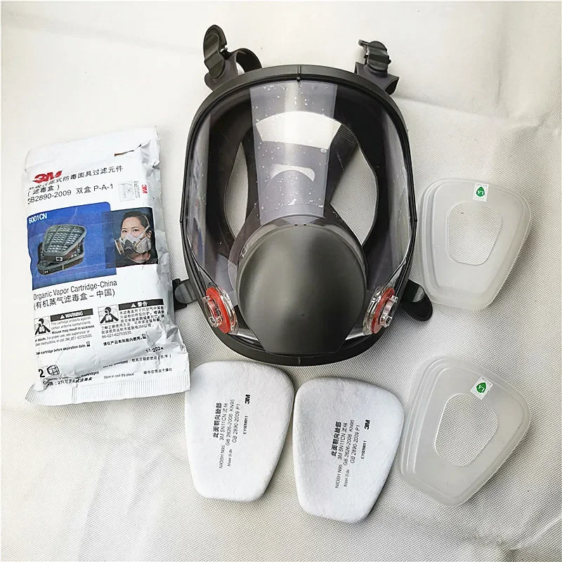 6800 Gas Mask add 3M 6001 Cartridge  7pcs suit Full Face Facepiece Respirator For Painting Spraying