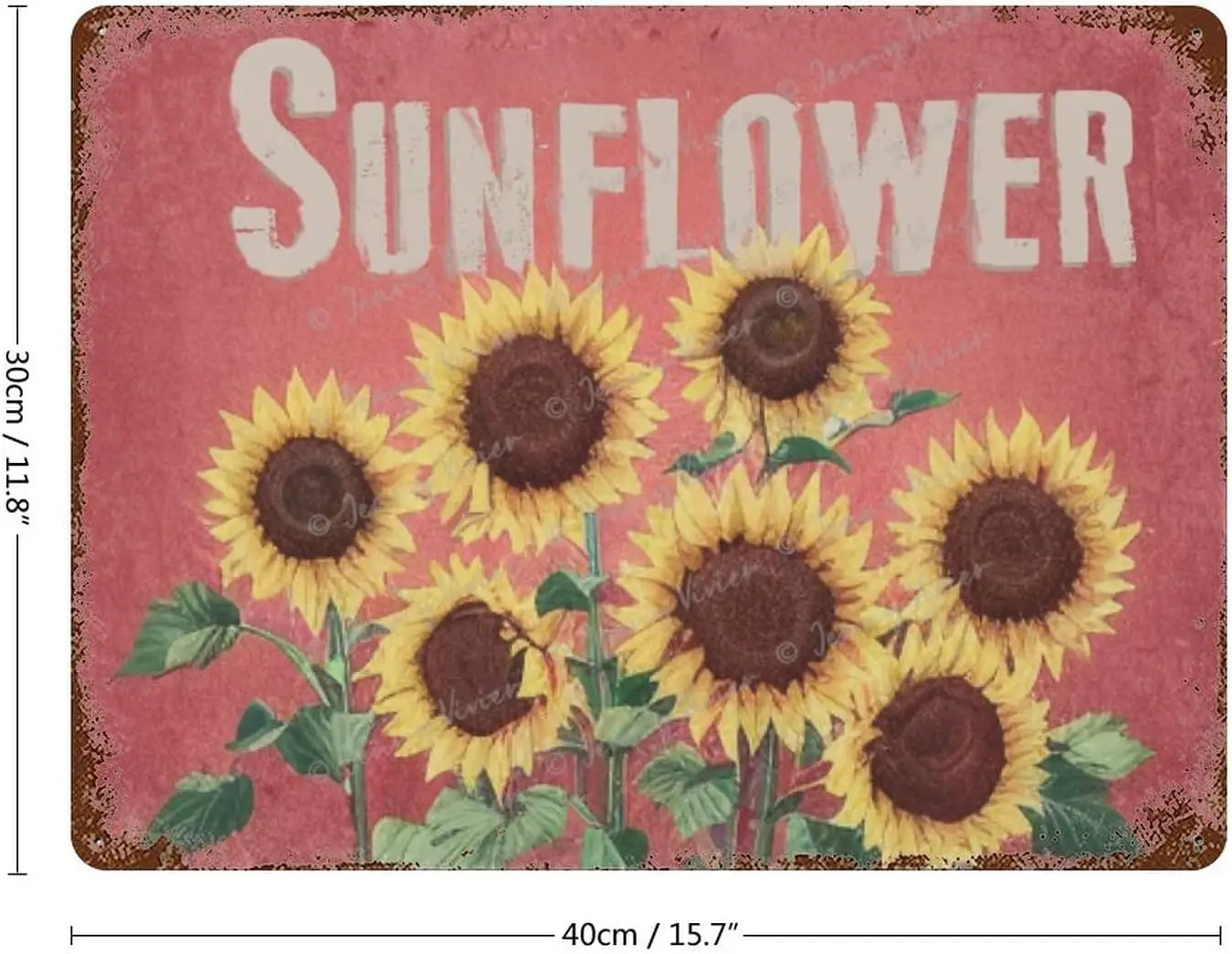 Sunflowers Retro Vintage Metal Tin Bar Sign, Decorative Wall Art Signage, Primitive Farmhouse Country Kitchen Home