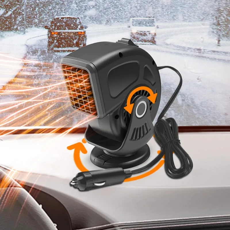 For Car Windshield 12V/24V Car Heater 2-in-1 Heating&Cooling Fan Plug in Cigarette Lighter Defroster Heathing Defogger