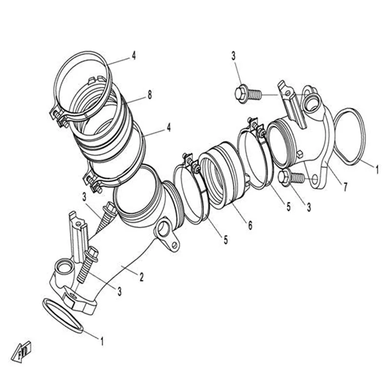 

Ingenious-New High Quality Motorcycle Intake Manifold Carburetor Interface Adapter Assembly 0180-022900 For Cfmoto CFORCE ATV 50
