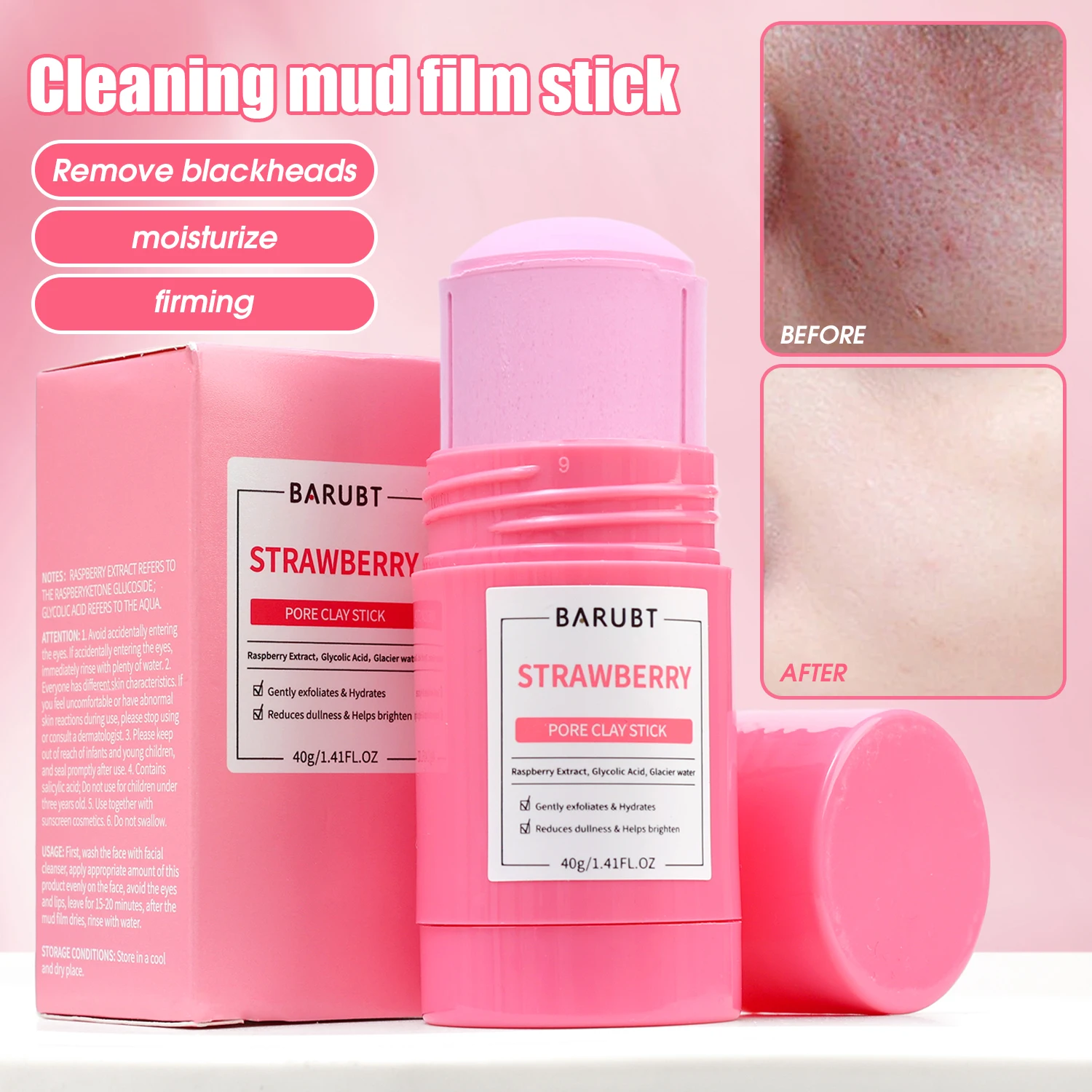 Cleansing Mud Mask Stick Oil Control Face Deep Cleaning Mud Solid Mask Stick Remove Blackhead Acne Moisturizing Face Care Makeup