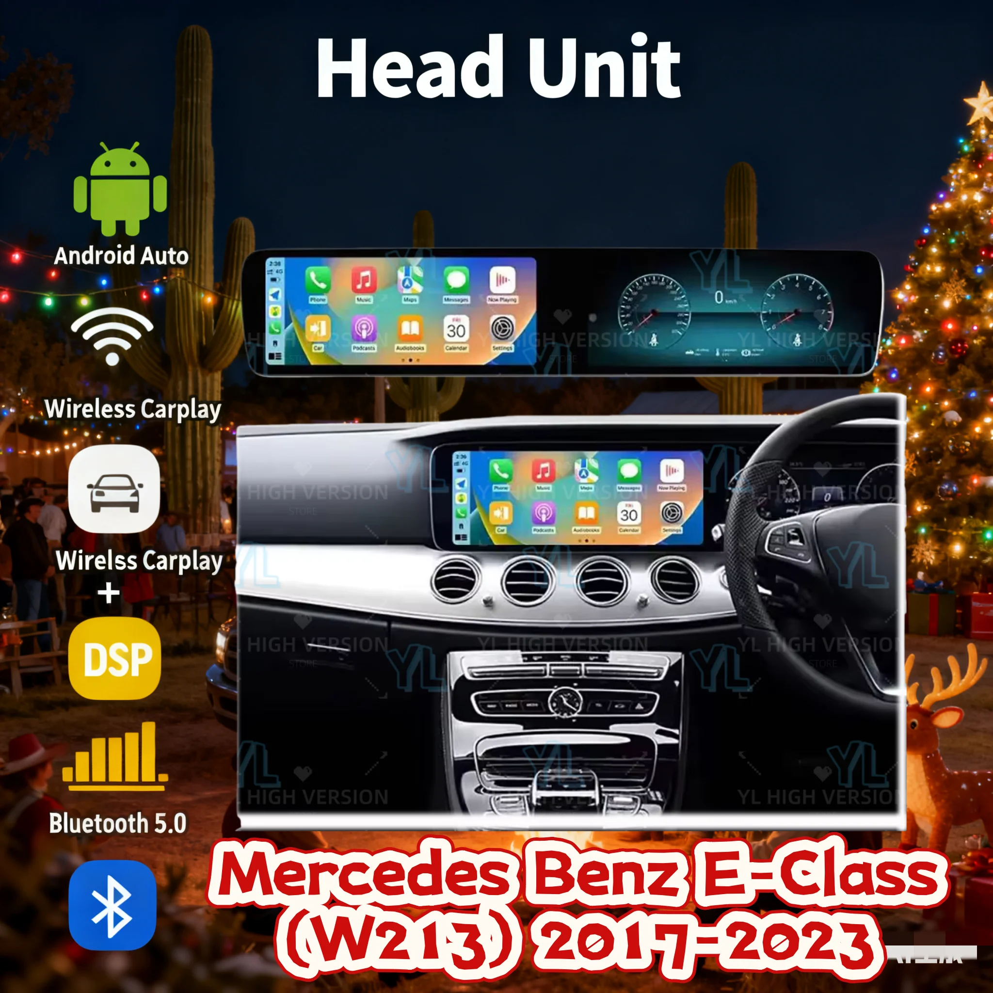 

Двойной экран Android Радио Carplay Сенсорный экран Цифровая приборная панель Кластер для Mercedes Benz E Class W213 2016-2023 RHD Unit 4G