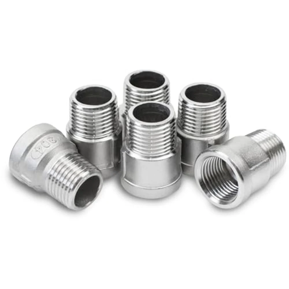 

6 Pcs 3/8 Inch Male Female Stainless Steel 304 Hex Bushing Reducer Pipe Fitting Threaded Reducing Water Gas Coupler Connector