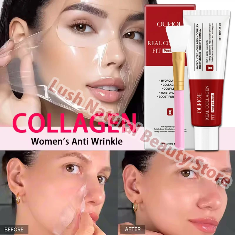 New Real Collagen Wrapping Mask Peel Off Facial Mask for Elasticity Hydrating Glow Glass Face Moisturizer Korean Skin Care 50ml