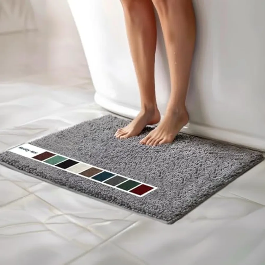 

® Коврики для ванной из синели: быстросохнущие, из микрофибры, нескользящие, моющиеся, очень толстые, мягкие и высокоабсорбирующие, для ванной комнаты