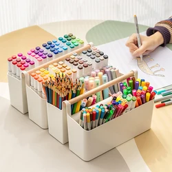 Portalápices de escritorio portátil de gran capacidad, bonito rotulador, caja de almacenamiento de papelería, portalápices creativo, organizador de escritorio