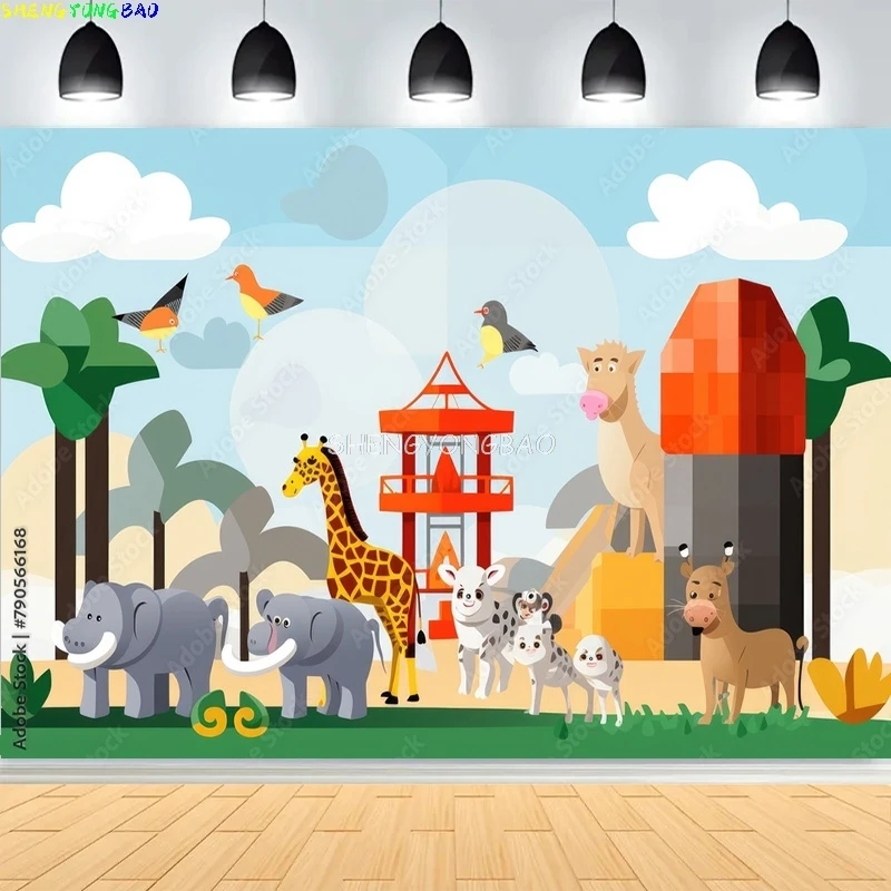 Farm Scene Old Farmer Man And Cute Animals Photography Backdrops Red Barn Windmill Dairy Cow Birthday Party Background NC-01