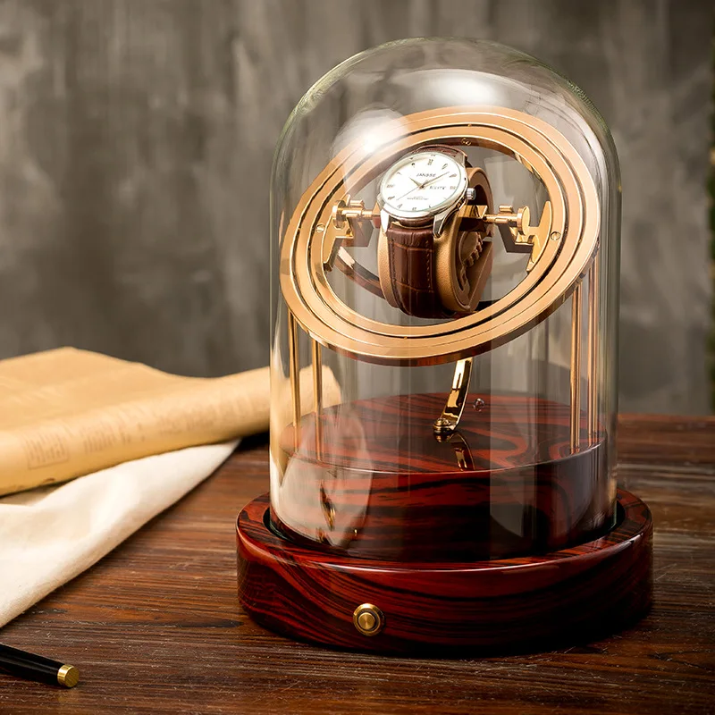 Glass Watch Box Luxury  Winder  Mens Glass  Box Organizer Watch Winders for Automatic Watches