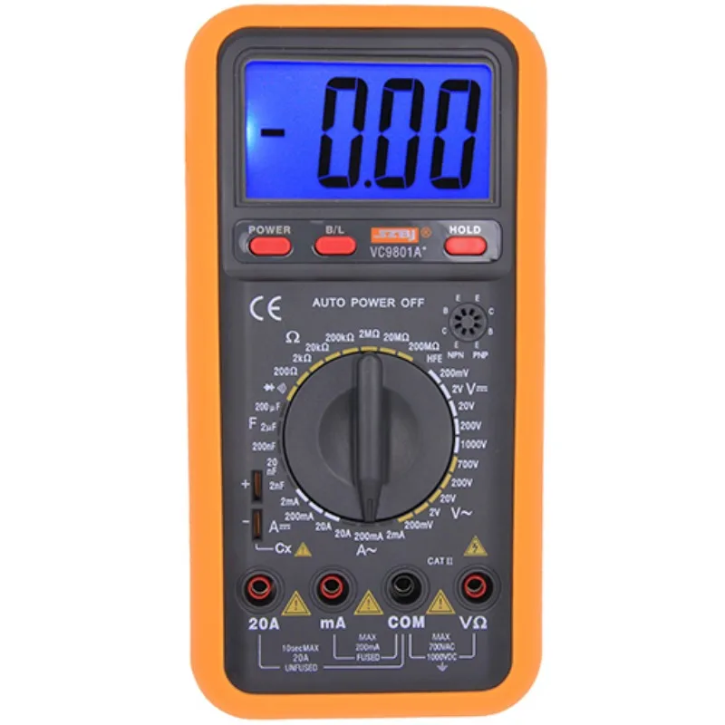 VC9801A+/VC9802A+/VC9803A+/VC9804A+/VC9805A+/VC9806A+ Digital Multimeter AC/ DC Current Voltage Resistor Ohms Tester