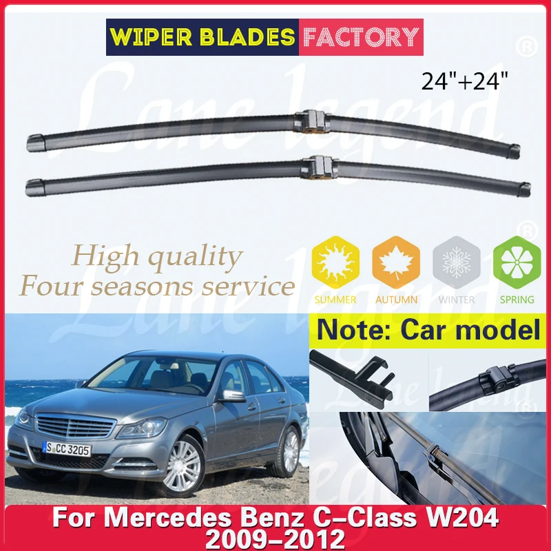 

Car Wiper Blade For Mercedes Benz C-Class W204 2009 - 2012 Front Windscreen Windshield Wipers Blades Auto Accessories 24"+24"