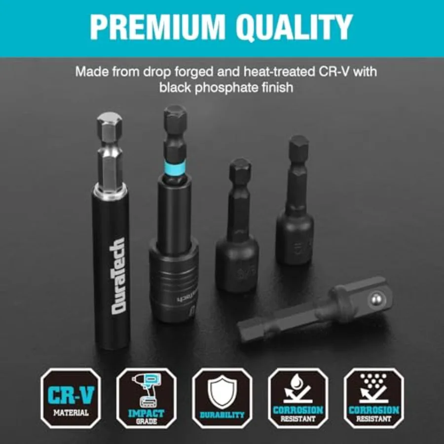 Zestaw bitów do wkrętarki udarowej 53 szt. z wytrzymałym etui do zastosowań wymagających wysokiej wytrzymałości, stal S2, bity Torx zabezpieczające z precyzyjnie obrabianymi na CNC elementami.