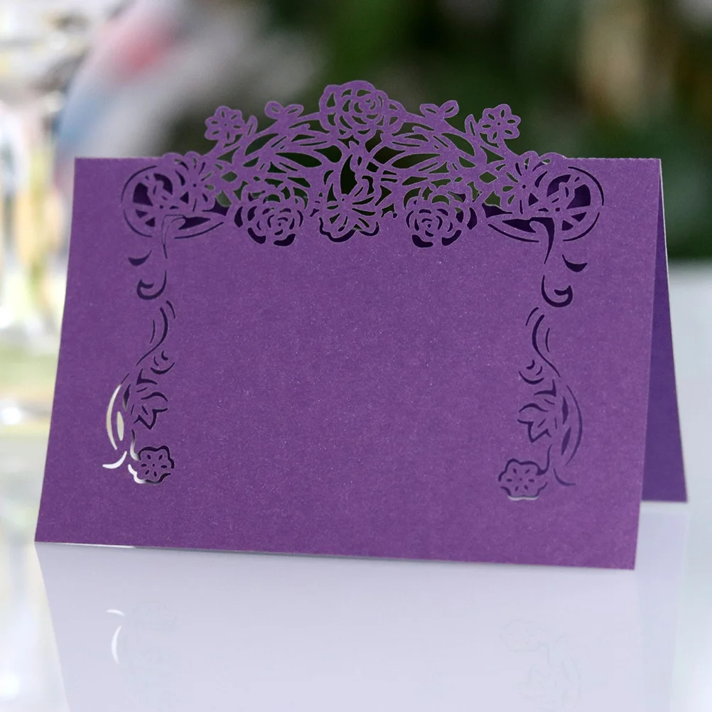 

50Pcs Paper Seat Card Place Name Card Wedding Party Vintage European Style Elegant Table Decoration Wedding Seat