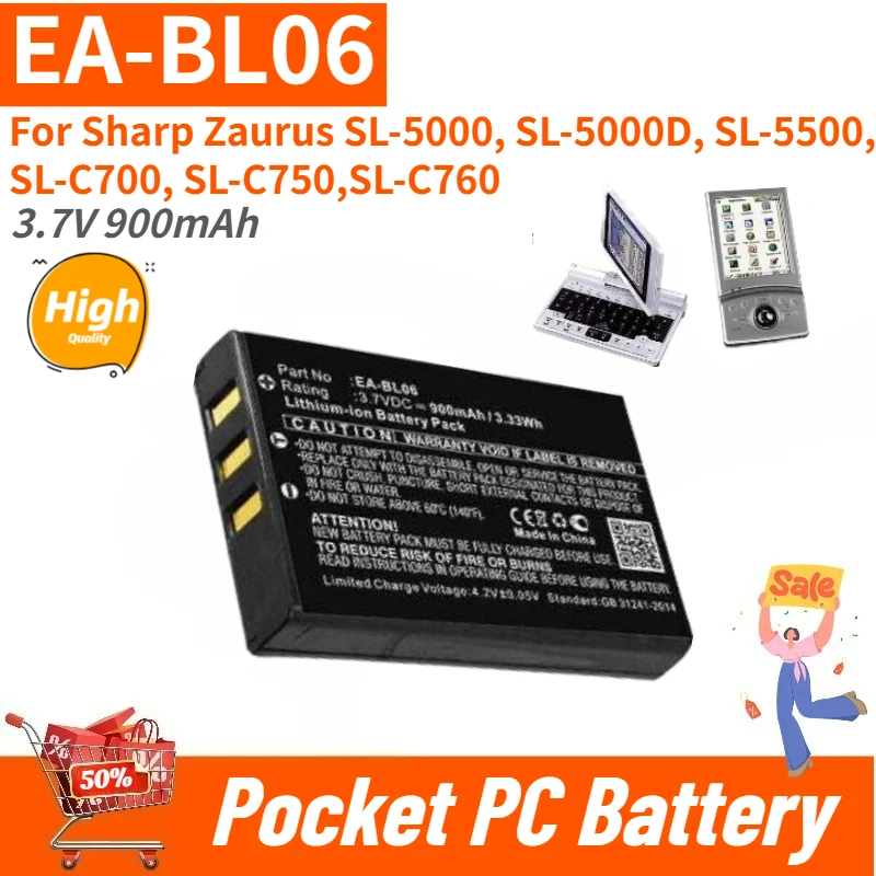 

EA-BL06 High Quality Battery 3.7V 950mAh for Sharp Zaurus SL-C700, C750, C760 ,SL-5000 SL-5000D SL-5500,Pocket PC Brand New
