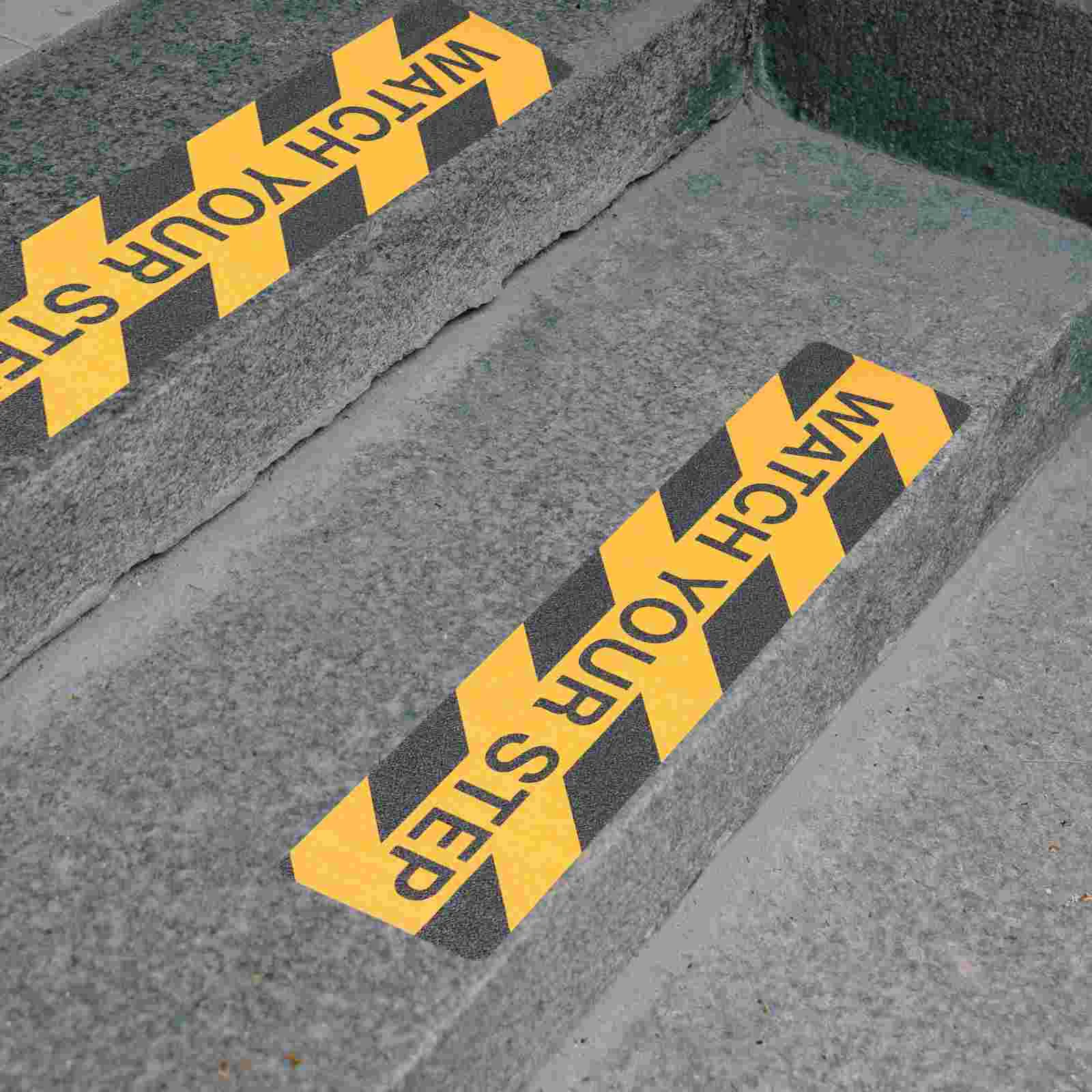 3 Pcs Anti-slip Tape with Pattern Watch Your Step Walkway Stairs Steps Stickers 3pcs Wet Floor Warning Sign The Caution Pvc for