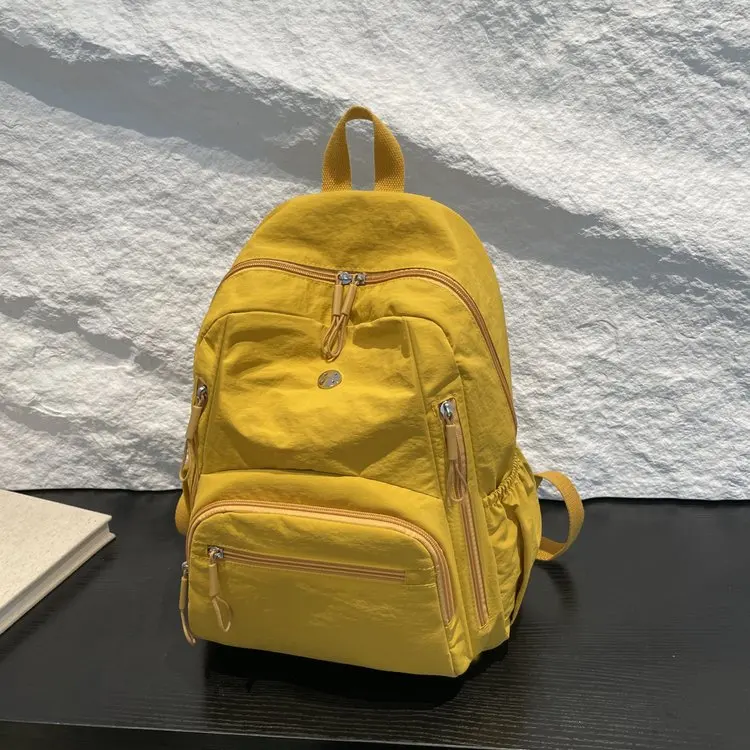 New Double Shoulder Bag Backpack Nylon Cloth Multi Pocket Student Sports Casual Women's Large Capacity Commuting Forest System