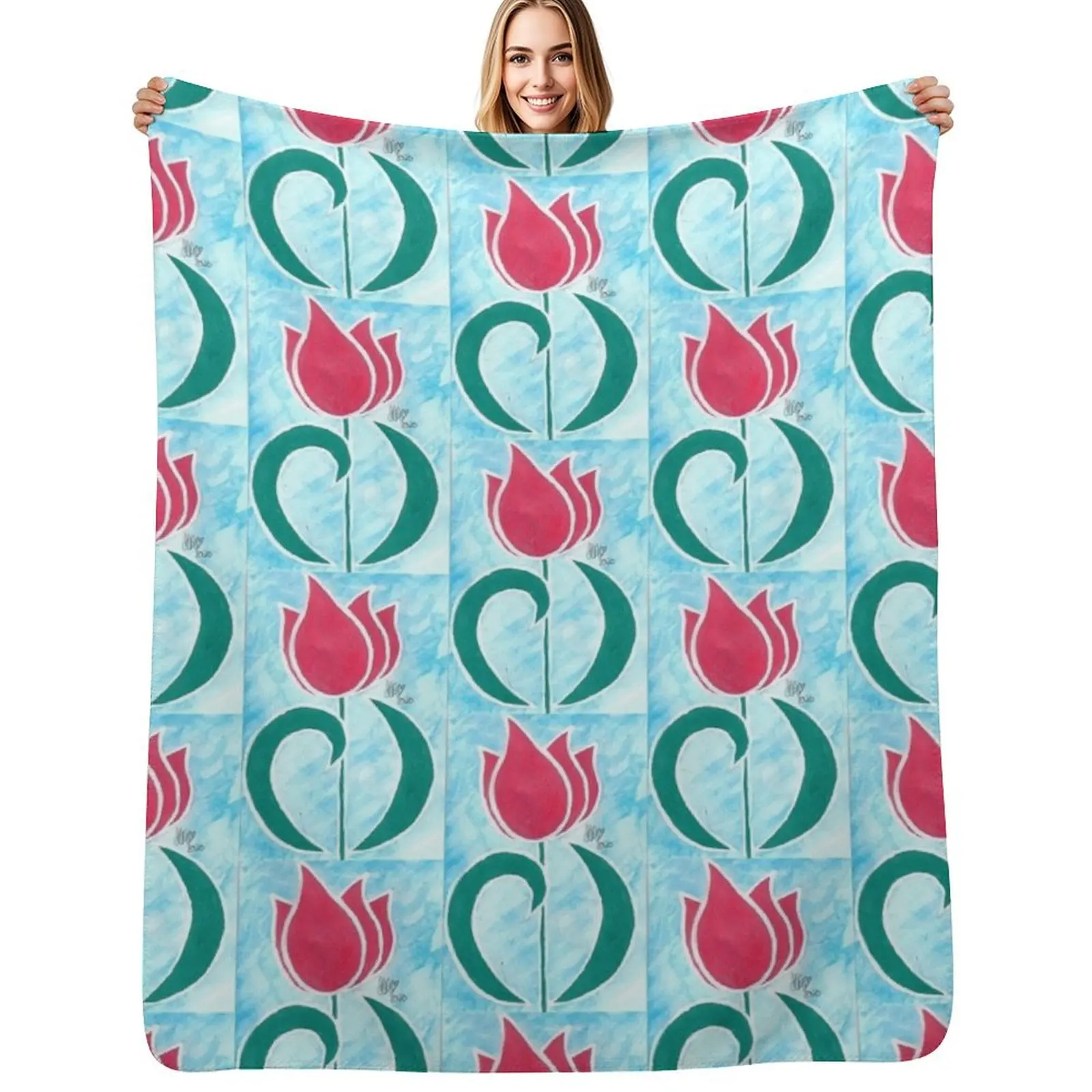 

Parkinsonas Awareness Tulip Throw Blanket Beautifuls Thermal Flannel Fabric Luxury Blankets