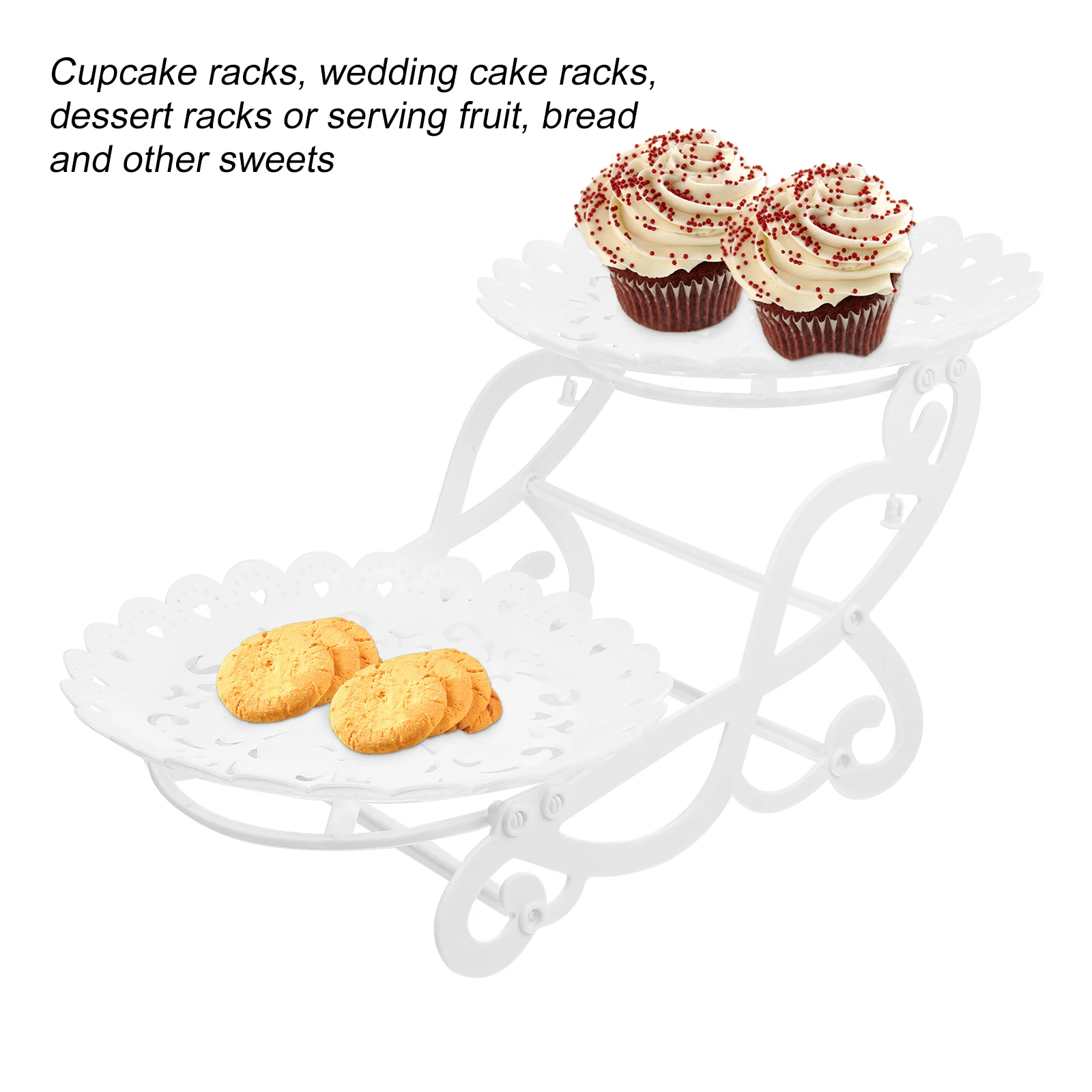 

Plastic Cake St Pastry Dessert Tray Cupcake Storage St Birthday Party Food Table Large Capacity Double Layer Design Reusable