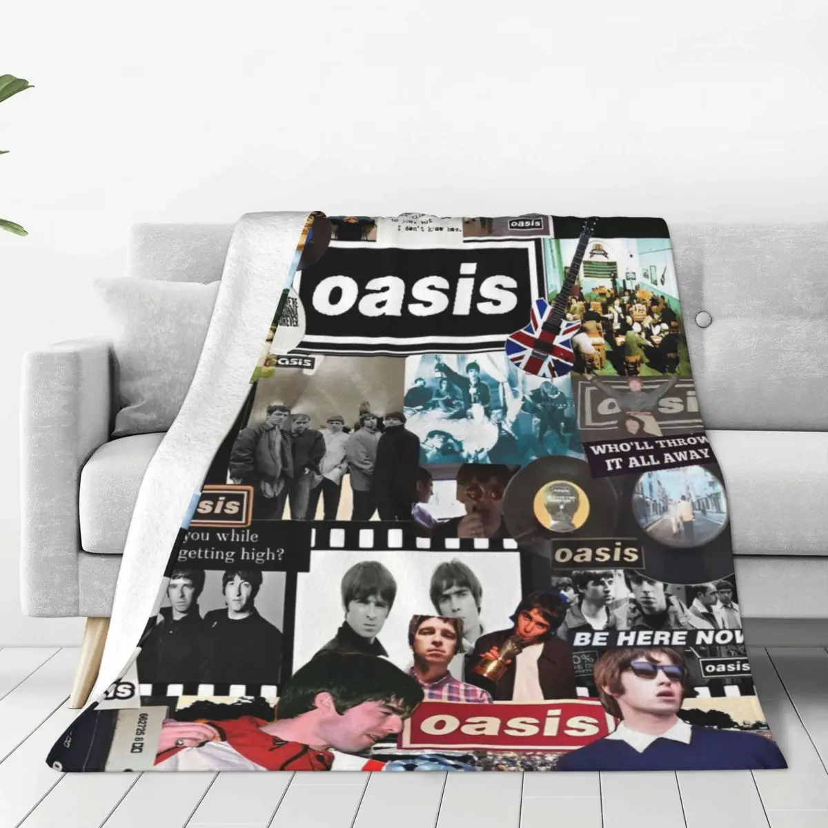 

Oasised Rock Collage Blanket Fleece Ultra-Soft Throw Blanket for Home Couch Bedroom Quilt