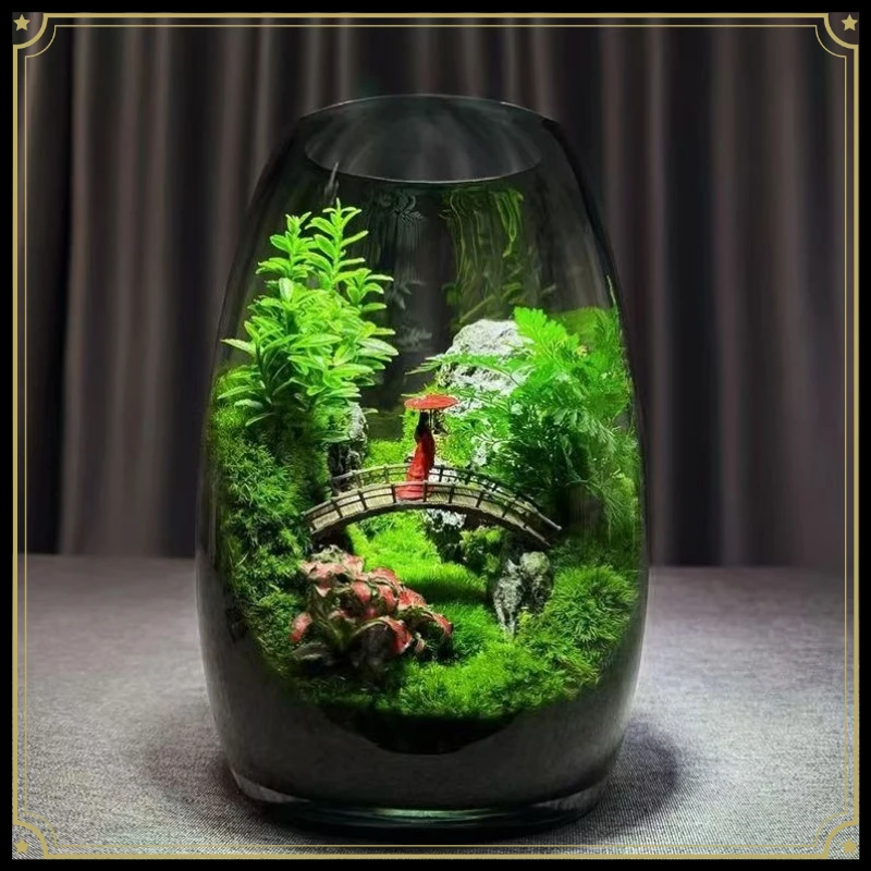 Rhododendron Pavilion Moss Micro Landscape DIY Desktop Ecological Bottle Ornament