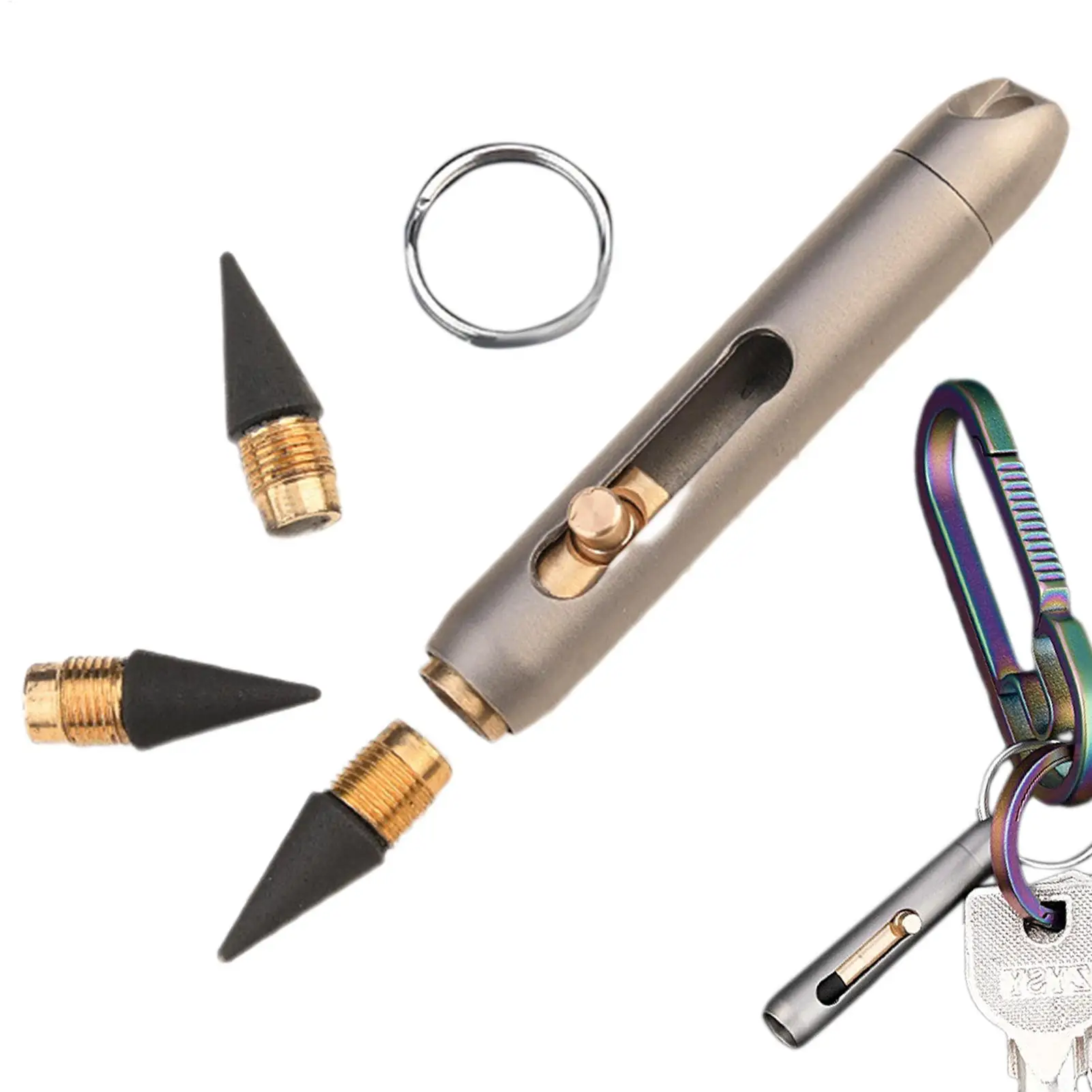 Infinity Pencil Titanium Alloy Inkless Pencils Eternal Professional Pocket Pen for Writing Home School Supplies Unique Keychain view 5