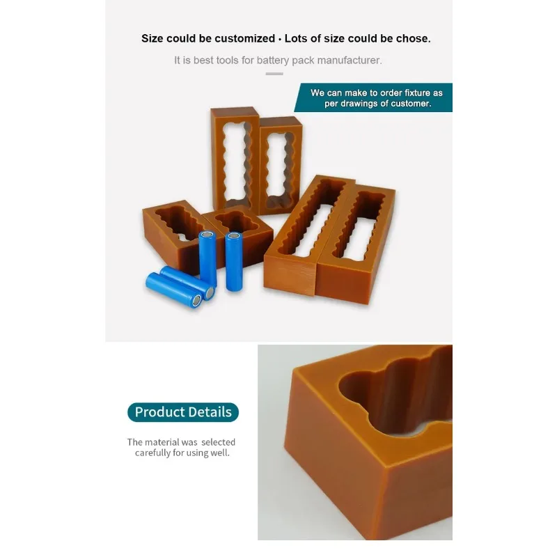 18650 Battery Dual Row Fixture Fixed For Spot Welding Lithium Battery Pack Weld Fixture Spot Batteries Fixed