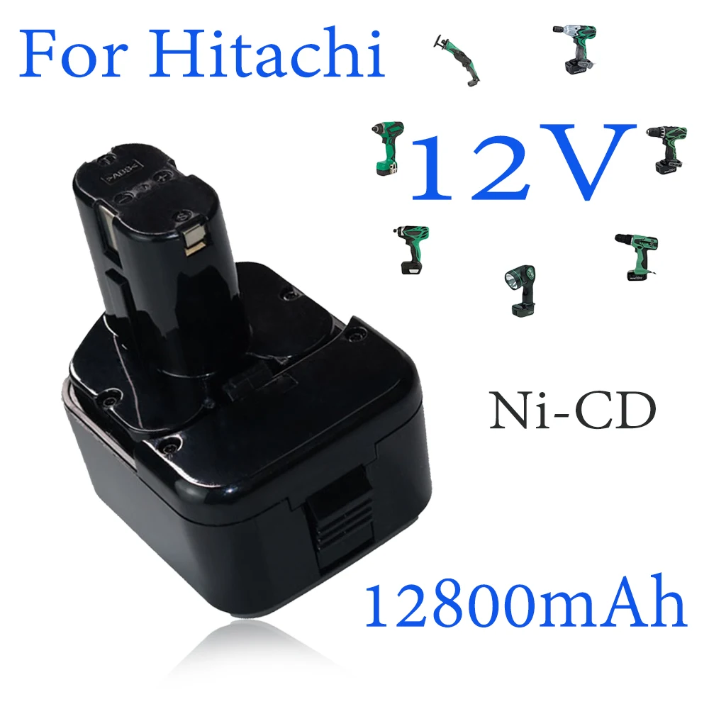 

For Hitachi 12V 4800/6800/9800/12800mAh Rechargeble Battery, Compatible EB1214S EB1220BL EB1212S WR12DMR CD4D DH15DV C5D, DS12