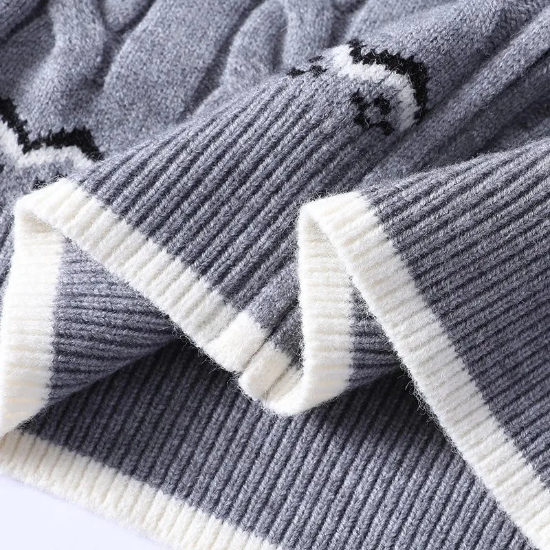 الخريف الشتاء سترة مشغولة من الصوف للرجال فضفاض الصوف Sweatercoat مقنعين عادية سميكة الدافئة سستة الحياكة سترة أبلى رجل