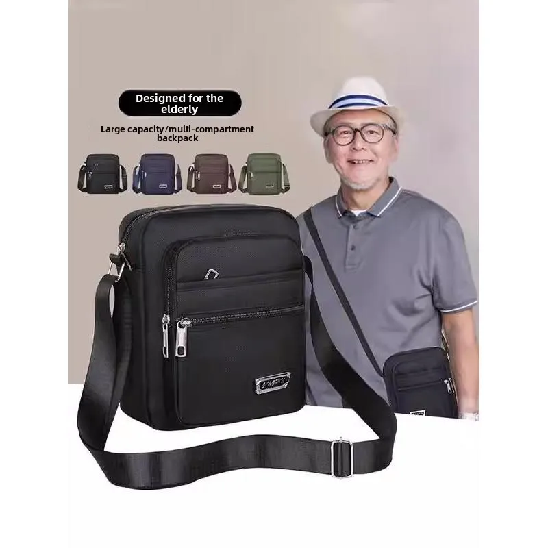 

Large Capacity Multi-Layer Waterproof Oxford Cloth Backpack Nylon Casual Travel Men's Bag Middle-Aged And Elderly Crossbody Bag