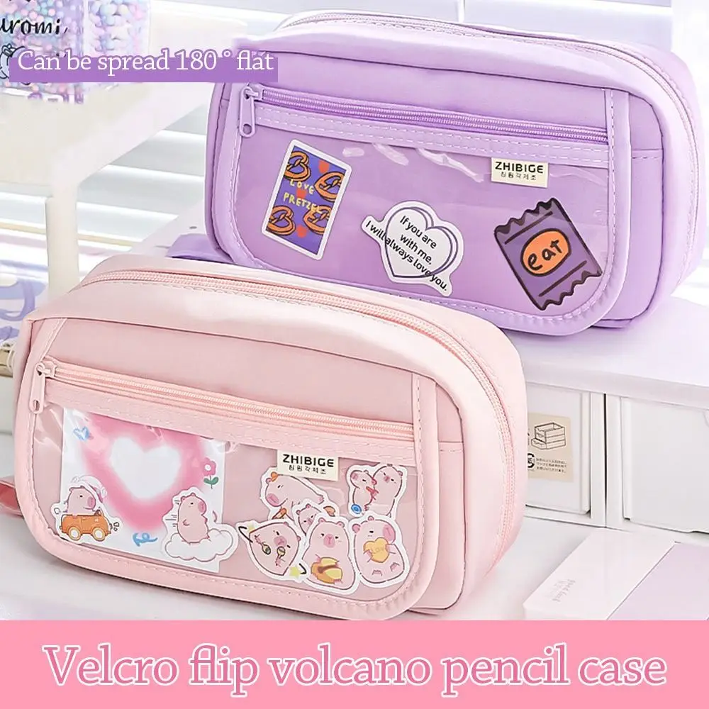 

NEW Fabric Pen Bag Cartoon Large Capacity Pencil Case Multifunctional Stationery Organizer