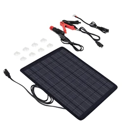 Renogy 10W Solar Trickle Charger Portable Battery Maintainer with Lighter Plug/Alligator Clips/Battery Cables Car Boat Marine