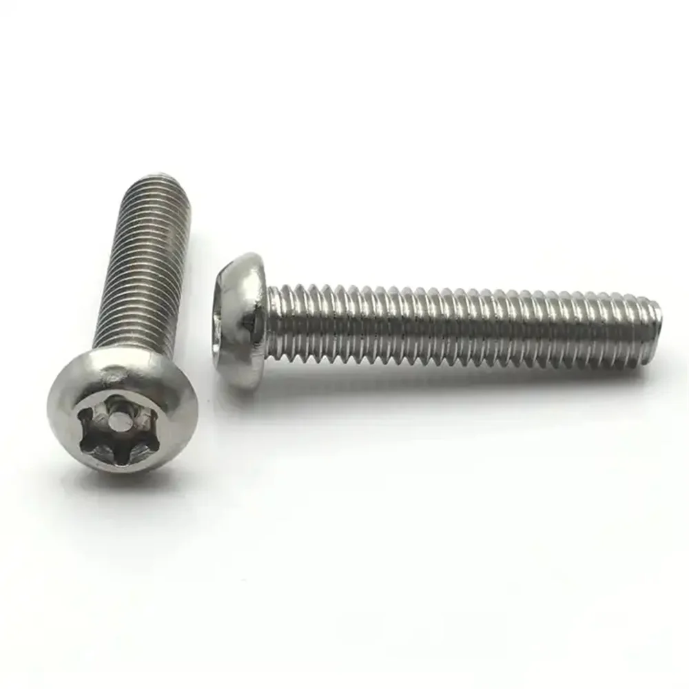 M3 M4 M5 M6 M8 M10 M12 304 Stainless Steel Six Lobe Torx Button Round Head with Pin Anti-theft Tamper Proof Security Bolt Screw