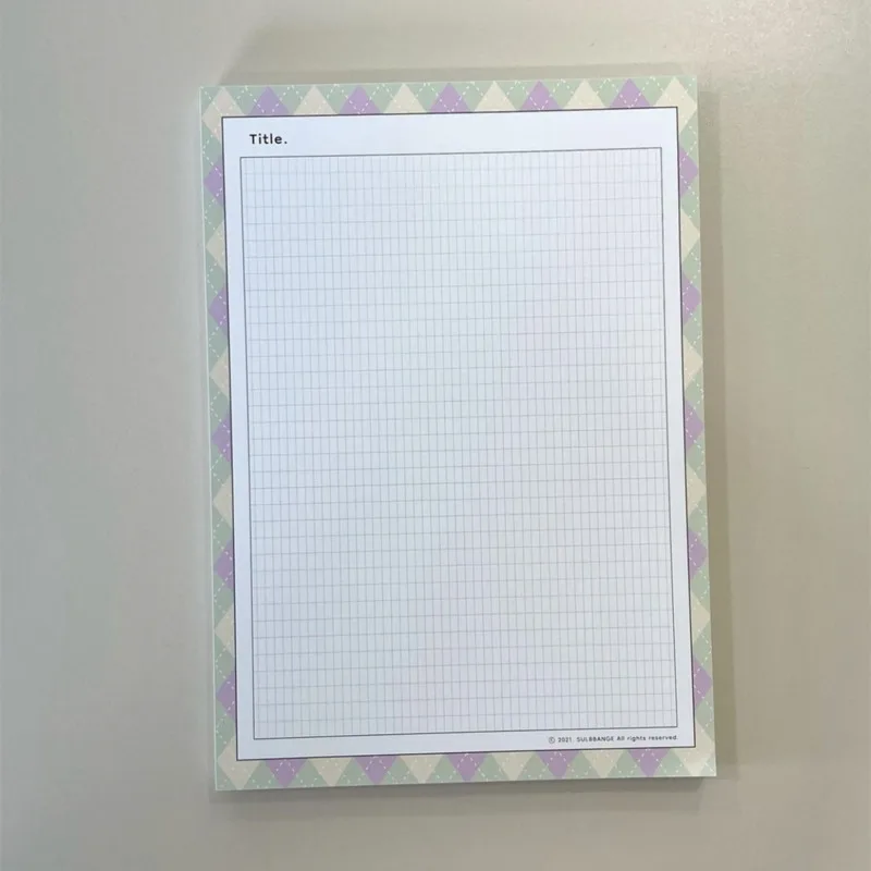 Bloc de notas de celosía de diamante de colores Ins, cuaderno de aprendizaje de palabras de estudiante de estilo Simple, hojas sueltas, papelería