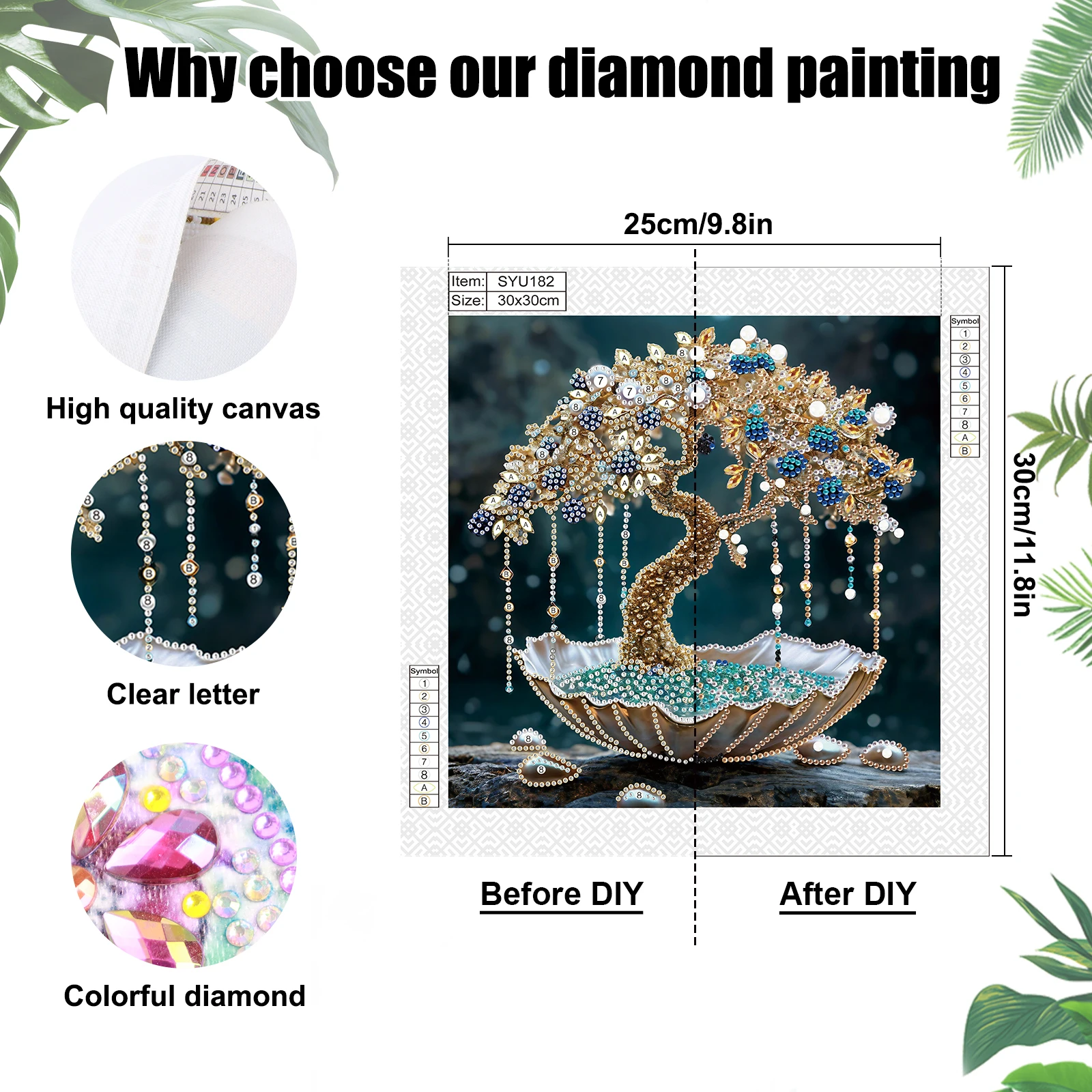 DIY money tree Special Shape Diamond Art Painting Kit for Adult Beginner,Crystal Diamond Dot Kit for Home Wall Decoration Gift - view 2