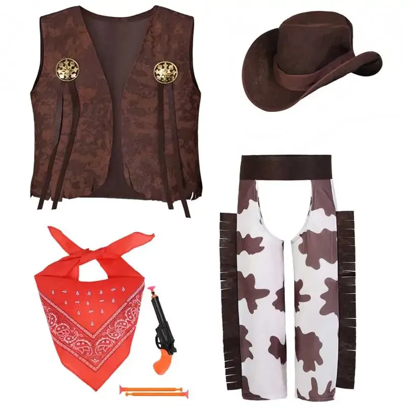 aa Bear House 002 Cowboy Costume Deluxe Set For Kids Halloween Party Dress Up Role Play And CosplayWAT99 ★ ★