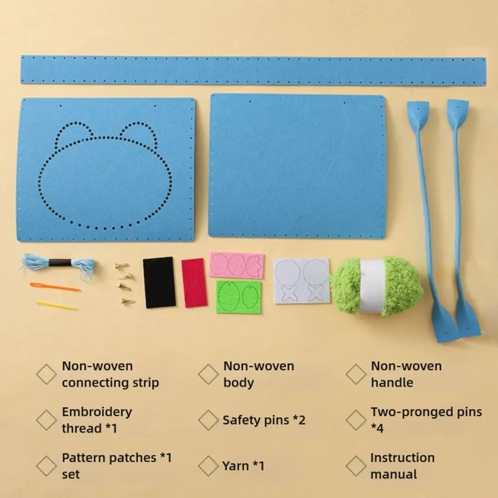 Multicolor DIY Felt Animal Bag Kits Sewing Needle and Thread Felt Material DIY Embroidery Bag Set Beads Toys Cartoon Animal