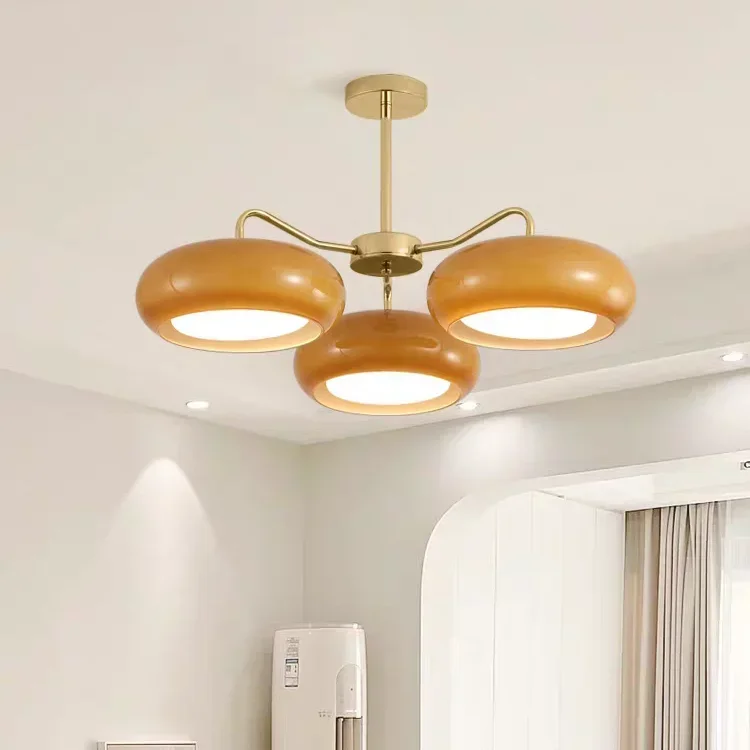 American Retro Creative Persimmon Shaped Ceiling Light Bauhaus Cream Style for Restaurant Bedroom Study Living Room Main Lamp