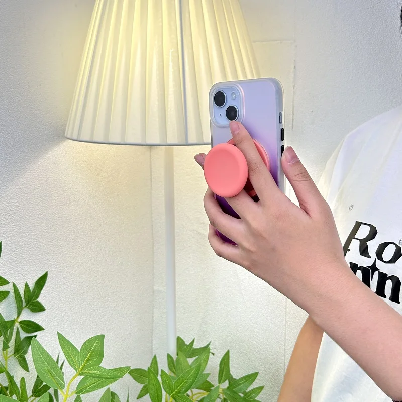 Magnetic Round Phone Grip Stand Holder Socket Griptok For iPhone 12 13 14 15 Series For MagSafe CellPhone Foldable Ring Stand