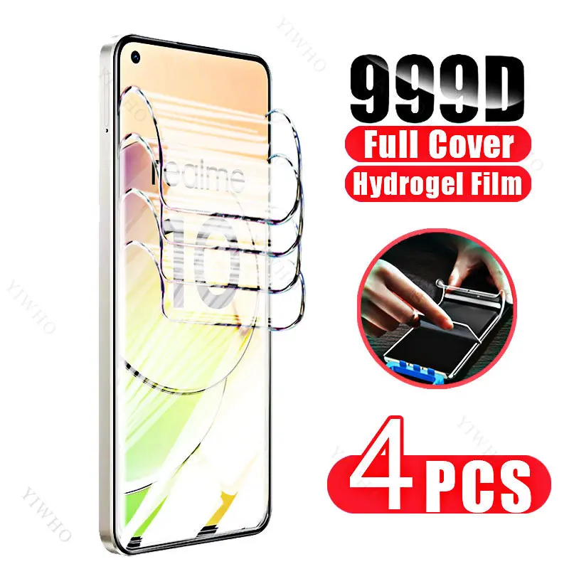 4PCS for Realme 10 5g Front Back Hydrogel Film Full Cover Screen Protector for Realme 10 S Pro Plus +  10S Protective HD Safty