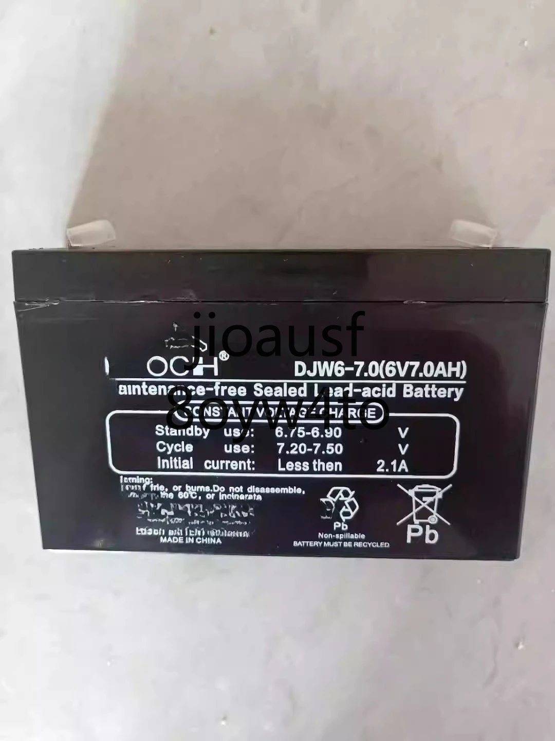 DJW6-7 6V 7.0AH Storage Battery Maintenance Free for Electric Vehicles 6V7AH