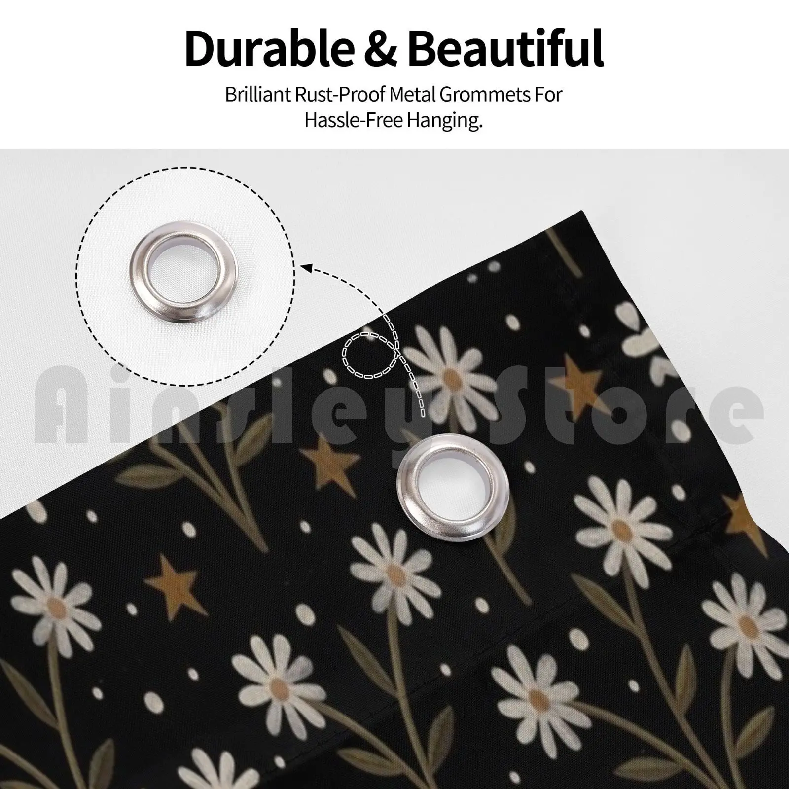 Tiny White Flowers Flag Car Flag Funny Traditionalmedia Handpainted Gouache Flowers Floral Garden Bloom