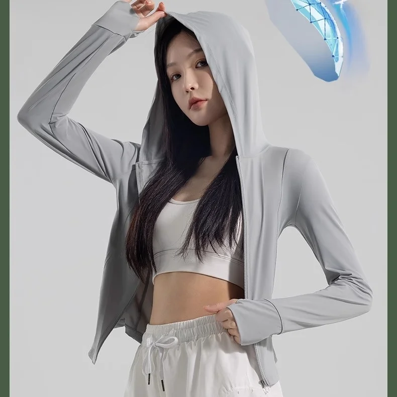 Oryginalna włóczka Ice Sensation, ochrona przed słońcem, nowa, wysoce elastyczna, z kapturem, jednolita, wyszczuplająca, oddychająca odzież wierzchnia chroniąca przed słońcem.