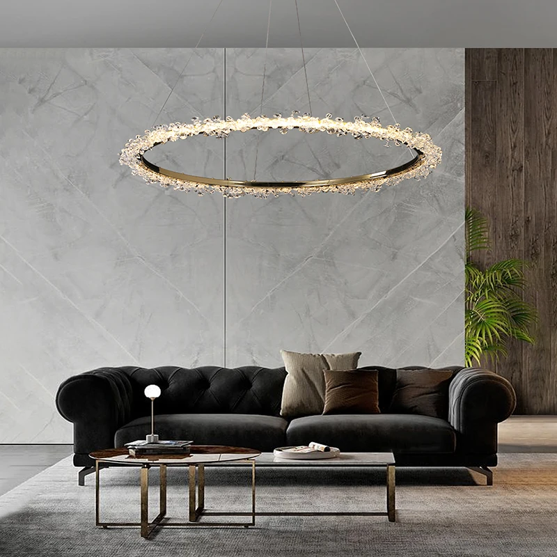 Nordic bedroom living room LED modern chandelier hotel lamp restaurant crystal chandelier indoor lighting wholesale